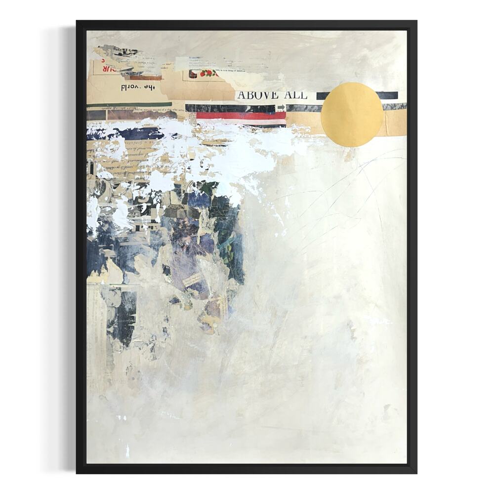 Original Mixed Media Modern Art Colllage Painting 18x24 "Hemialgia" Signed